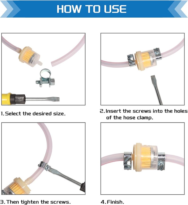 JTAREA 7-9MM Fuel Injection Hose Clamps 9/32"-11/32" Gas Line Clamps Pipe Clamp for Automotive Diesel Petrol Pipes - Image 4